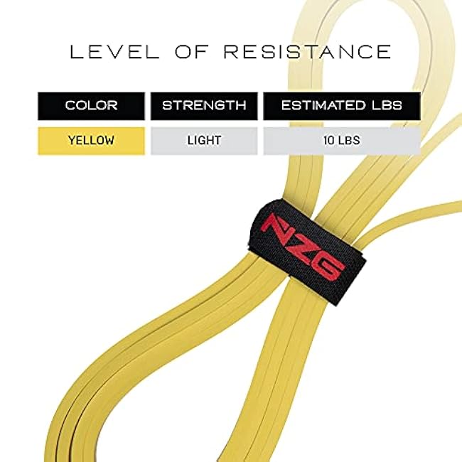 NonZero Gravity 100% Latex-Free Organic Rubber Power Resistance Bands | Compact Durable Hypoallergenic Bands for Strength Training & Workouts | 11 Levels (10 to 140 Lbs)