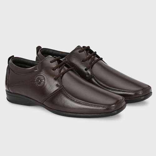 Image of Blue Leather By Centrino mens 4081 Blue Leather Men's Formal Shoes | Genuine Leather Upper with Cushioned Footbed | Sleek & Stylish Design for Office & Formal Wear Lace-up design | Durable Anti-Skid Sole