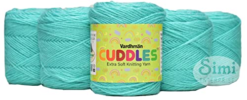 Image of Vard Hman 100% Acrylic Wool Sea Green 9 PC Baby Wool Ball Hand Knitting Wool /Art Craft Soft Fingering Crochet Hook Yarn-H Art-ADDE