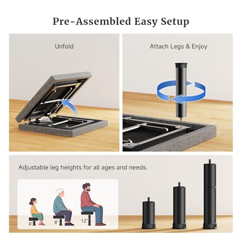 Image of Tami Tami T450 Adjustable Bed Frame Split King Size with Remote & Nightlight - Syncable Electric Beds Bases with Head & Foot Incline, Zero Gravity, 3 height-adjustable legs, Quiet Motor, Easy Assembly