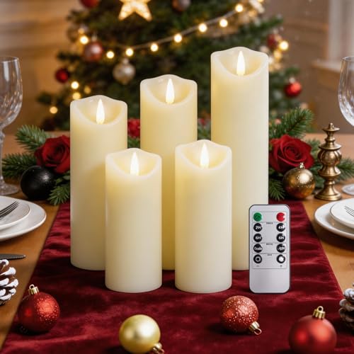 Bougie decorative sans flamme pour illuminer votre table de Noël et vos soirées en terrasse