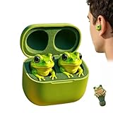 Holibao Frosch-Ohrhörer, kabellos, Bluetooth, niedliche Tierform, Bluetooth-Ohrhörer mit Ladehülle, kabellose In-Ear-Kopfhörer mit tiefem Bass, Geräuschreduzierung, IPX4 wasserdicht, Geschenk für