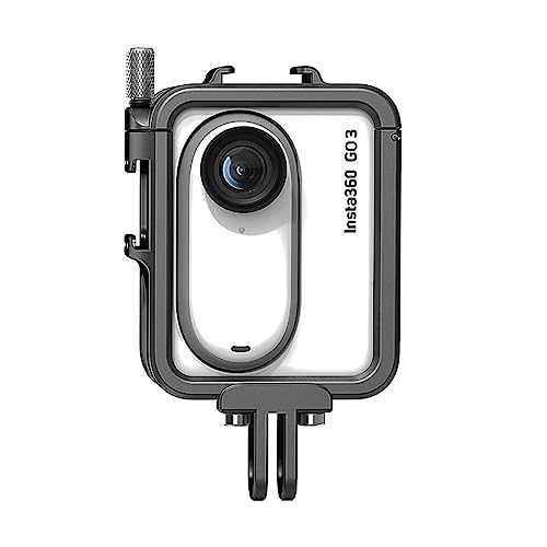 Image of Aluminum Frame Cage with Lens Silicone Corver Case and Screen Protector for Insta360 GO 3,Metal Protective Durable Housing Case with Cold Shoe Mount (Model Number 1)