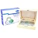 Prepared Microscope Slides Set for Students Basic Biological Science Education, 25pcs Animal Plant Insect Bacteria Specimens, Containing Wooden Storage Boxes
