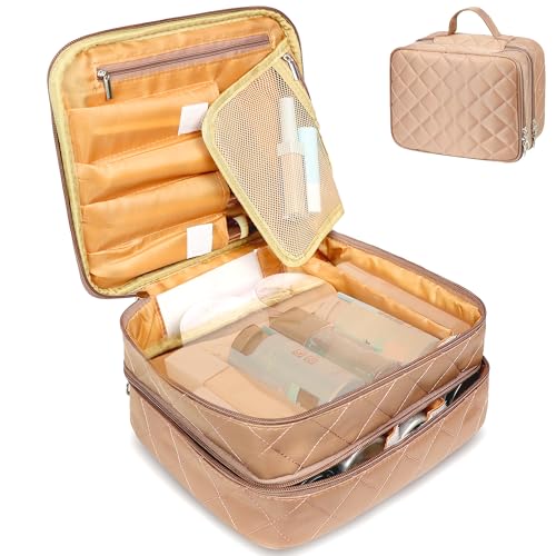 Borsa Cosmetici Doppio Strato Impermeabile - Beauty Case Viaggio Con Portapennelli - Foto 6