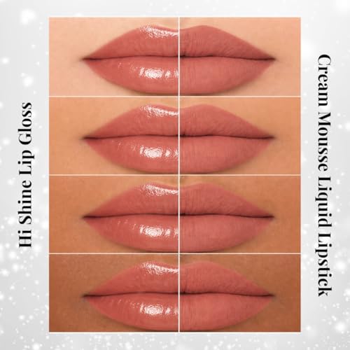 Image of Tee Ess Duo Lips 2-in-1 | Lip Gloss & Matte Cream Mousse Liquid Lipstick | High Shine Gloss + Soft Matte Finish | Long-Lasting, Lightweight & Non-Sticky | 5ml (BROWNIE LIPS)