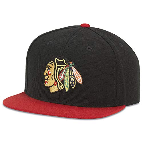 AMERICAN NEEDLE Chicago Blackhawks NHL 400-Series Snapback Hat (Black/Red)