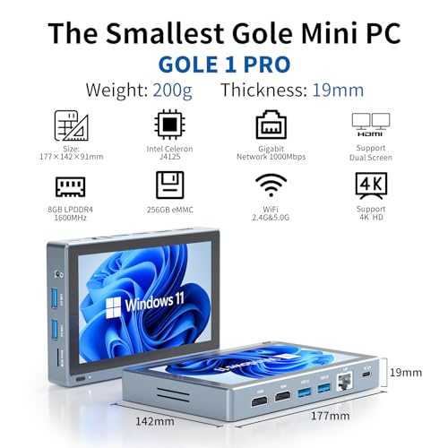 Buy HIGOLEPC Mini PC Win 11 PRO,Celeron J4125 Mini Computer,8GB 