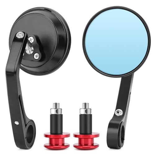 WODHMIEY Rétroviseur de moto avec poignée en alliage d'aluminium rotatif à 360 ° réglable Filetage M8 Universel Anti-reflet Vision nocturne Rétroviseur pour scooter électrique Moto Rétroviseur de