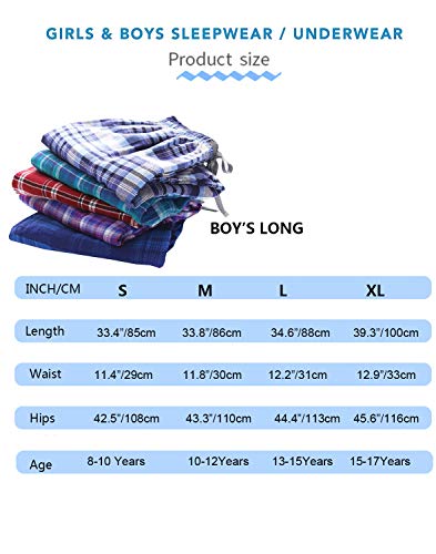 Big Boys Young Cotton Plaid Lounge Pants Sleepwear Bottoms 8 10 12 14 16 #TOP6