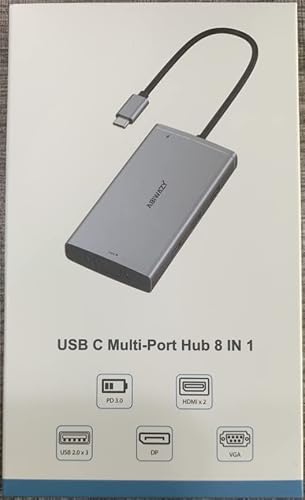ABIWAZY USB C Docking Station Dual Monitor for HP Dell Lenovo Thinkpad Surface, 8 in 1 Computer Multiple Monitor Hub Adapter to Dual 4K HDMI, DisplayPort, VGA, 100W PD, 3 USB 2.0 for Windows Laptops - Thumbnail 7