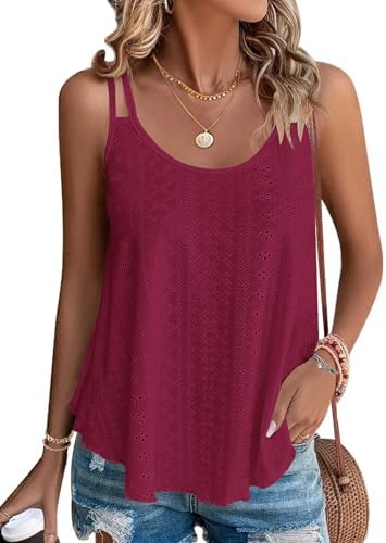 WNEEDU Tanktop Dames Zomer Mouwloos Blouse Elegante V-Hals Casual Top shirts Donkergroen 2XL WNEEDU Tanktop Dames Zomer Mouwloos Blouse Elegante V-Hals Casual Top shirts Donkergroen 2XL