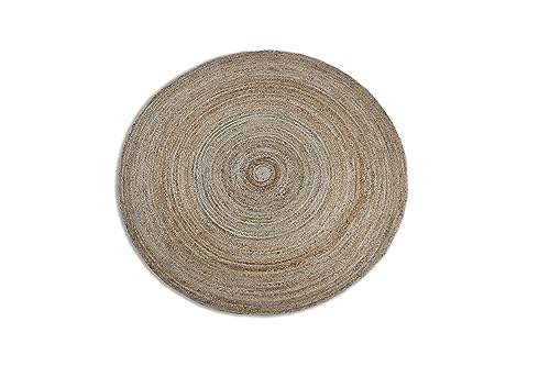 Hand Woven Farmhouse Jute Area Rug Round Natural Brown Rug