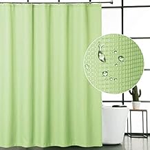 CAROMIO Waffle Fabric Shower Curtain, Modern Waffle Weave Bathroom Shower Curtain with Metal Grommets Top, Green, 72x72 Inch
