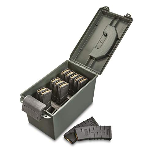 HQ ISSUE Tactical Magazine Can; .223/5.56 Caliber, Holds 15 Loaded 30 Round Magazines, Ammo Box Storage Case - HQ ISSUE
