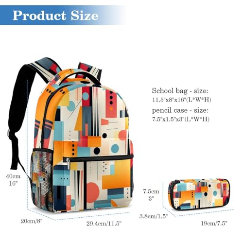 Cartable à motif géométrique pour enfants afin d'éviter le mal de dos - 2