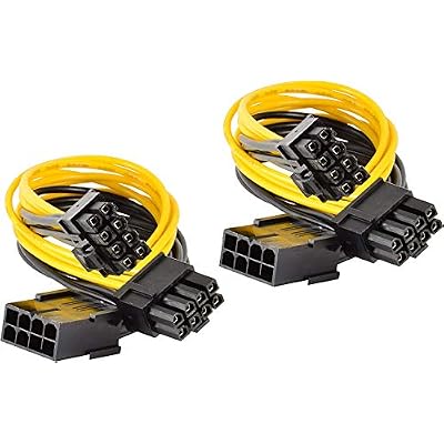 PCI Express Power Cable,8 Pin to Dual PCIe 8 Pin (6+2) Graphics Card PCI Express Power Adapter GPU VGA Y-Splitter Extension Cable Mining Video Card Power Cable 12 inches 2 Pack