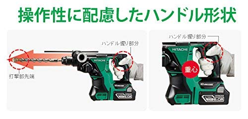ハイコーキ - 新品 ハイコーキ HiKOKI 18V コードレスロータリハンマドリル 26mm 充電式 バッテリー2個 充電器 ケース付 DH18DPC 2XP ハンマードリル 日立 電動工具 穴あけ はつり ハツリ Amazon | HiKOKI(ハイコーキ) 18V コードレスロータリ