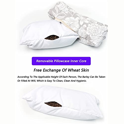 Neck & Cervical Pillows, Buckwheat Pillow Cervical Neck Roll Pillow Buckwheat Hulls Filling Cooling Round Pillows Lunch Break Buckwheat Pillow Office Waist Support Organic Buckwheat Pillow ( Color : B #TOP2