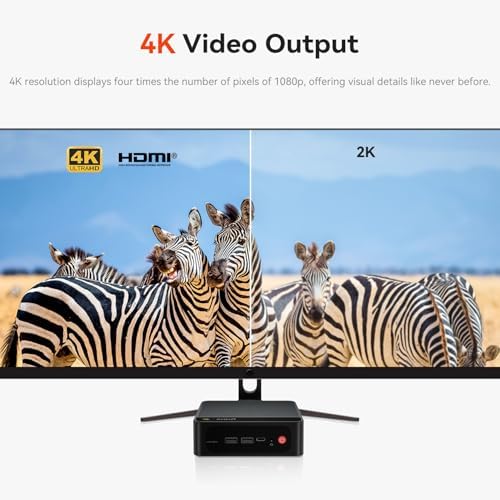 Beelink Mini PC, SER5 MAX 7735HS with AMD Ryzen 7 Mini Computer(8C/16T,up to 4.75GHz), Desktop PC 24GB LPDDR5 1TB SSD, Micro PC Supports 4K Triple Display/HDMI+DP+Type-C/Wifi6/BT5.4/2.5G LAN - 5