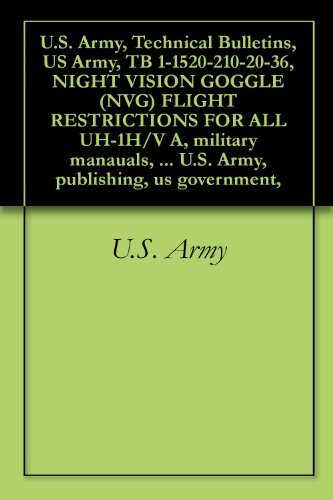 U.S. Army, Technical Bulletins, US Army, TB 1-1520-210-20-36, NIGHT VISION GOGGLE (NVG) FLIGHT RESTRICTIONS FOR ALL UH-1H/V A, military manauals, survival ... U.S. Army, publishing, us government,