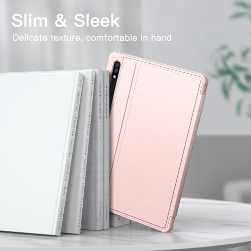 Image of JETech Cover Case for Samsung Galaxy Tab S8 2022 /S7 2020 11-Inch with S Pen Holder, Slim Folio Stand Protective Tablet Cover, Multi-Angle Viewing (Pink Gold)