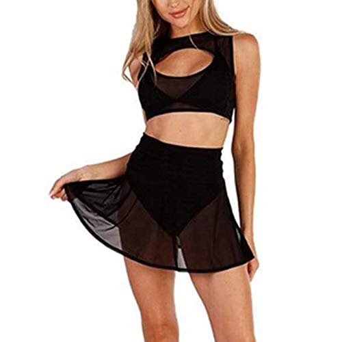 SHIBAOZI Women Girls Swim Cover Ups Swimsuit Cover-up Skirts Short Mesh Sheer See-Thru Bikini Coverups2