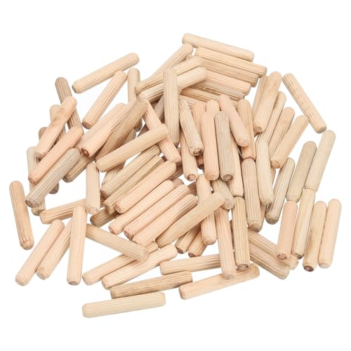 QUARKZMAN 100Pcs 5/16 x 1-3/4 Clavijas De Madera, Varillas De Madera, Clavija Estriada Para Muebles Y Carpintería, Clavijas De Madera Estriadas Para Manualidades Y Proyectos DIY