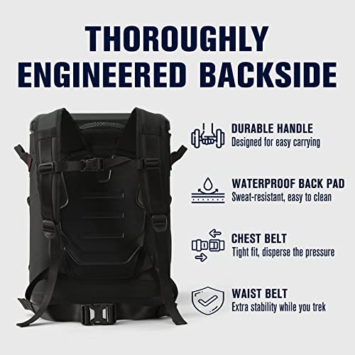Novoto Magnetic Backpack Cooler 30 Can, Leakproof Insulated Backpack Coolers, Waterproof Soft Cooler Bag For Men & Women, One-Handed Quick Access For Beach, Lunch, Picnic, Kayak, Car, Camping (Black) #TOP4
