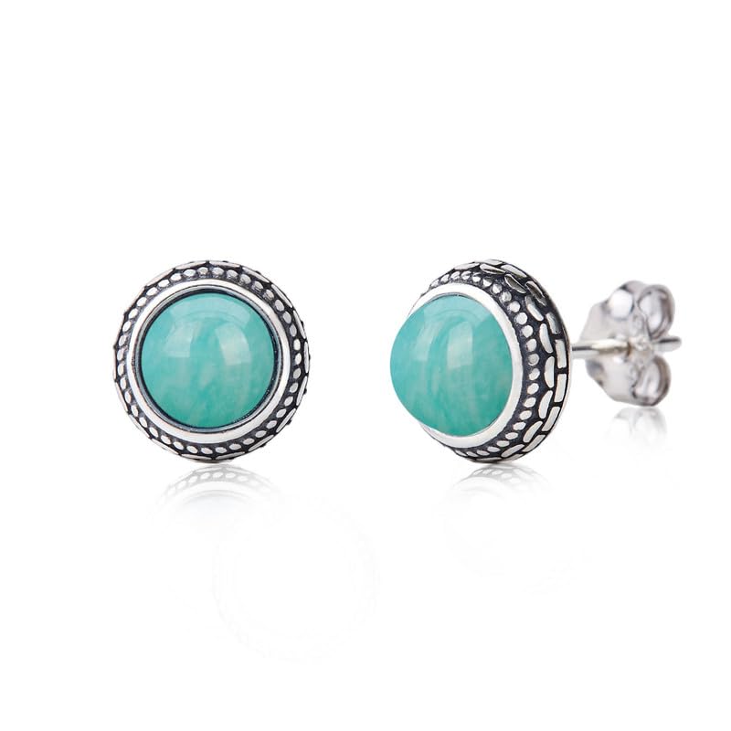 Small Genuine Blue Amazonite 925...