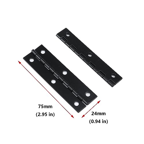 Antrader 2.9" X 0.9" Long Folding Butt Hinges, Cabinet Gate Closet Door Hinge, Home Furniture Hardware With Mounting Screws, Black, Pack Of 12 #TOP1