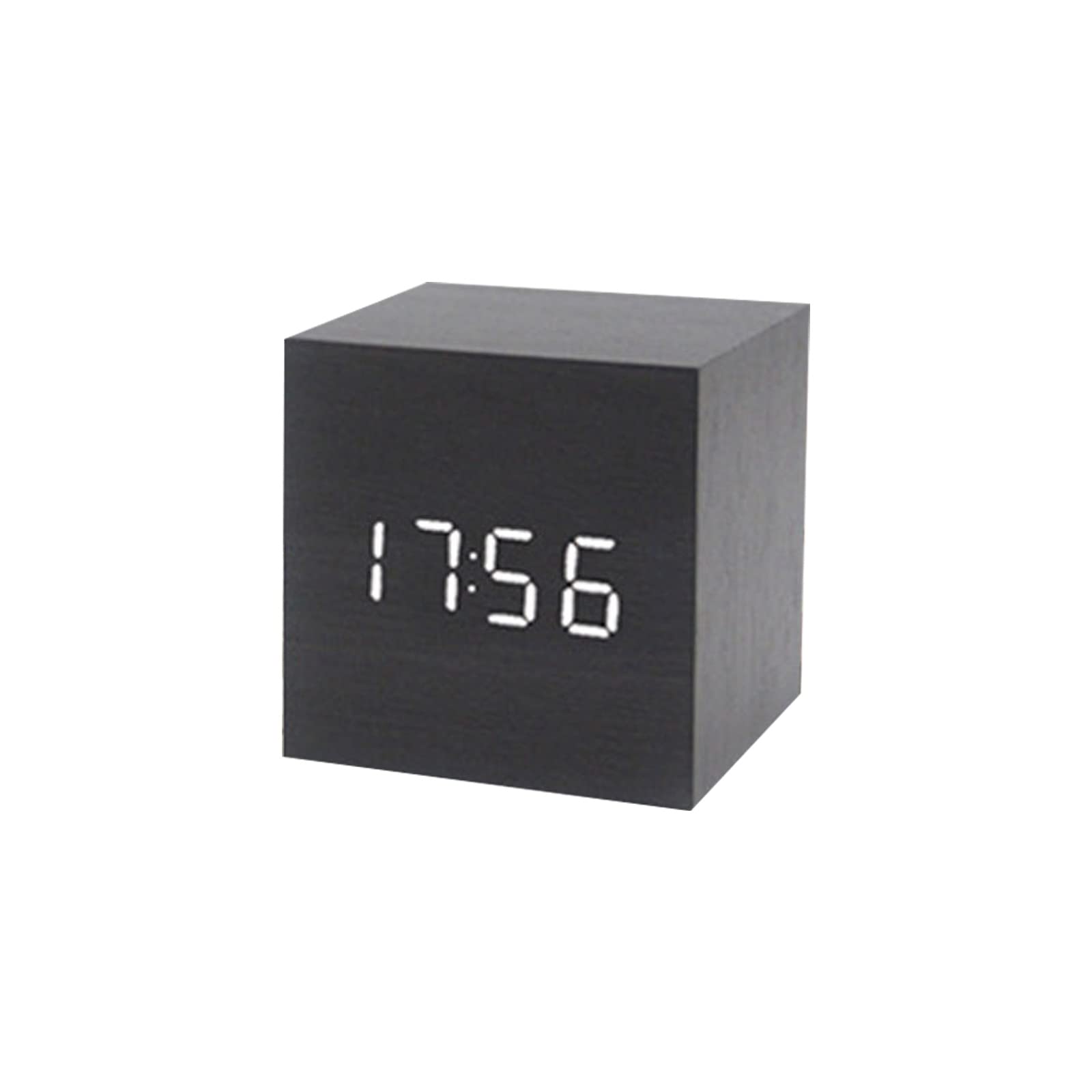 Tsophreniq K Wood Cube Voice Control Alarm Cloc Bedside Table Square Cloc Multipurpose For Children Bedroom Dormitory Alarm Clocks For Bedrooms