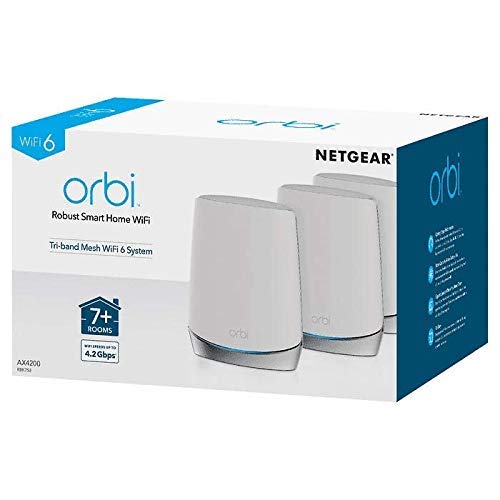 Image of NETGEAR Orbi RBK753 High-Performance Whole Home Mesh WiFi System 3-Pack Includes 1 Router & 2 Satellites White (Renewed)