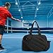 kowaku Tennis Tote Bag Polyester Sturdy with Wet Pocket with Shoe Compartment Organizer 35L Pickleball Bag Carry Weekender Duffel, Black