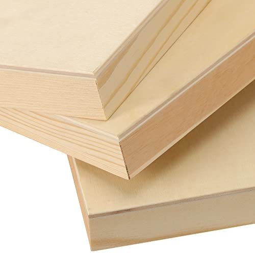 ZOENHOU 10 PCS 8 x 8 Inch Wood Canvas Boards, Unfinished Square Wood Canvas, Cradled Wood Panels for Painting, Pouring Art, Crafts by ZOENHOU - Used condition - Image 3