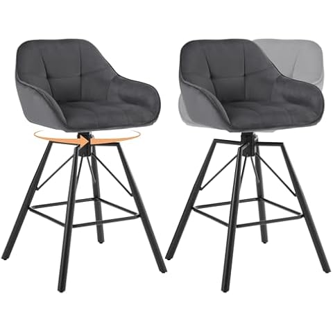 WOLTU Tabouret Bar Velours BH397dgr-2 Cover