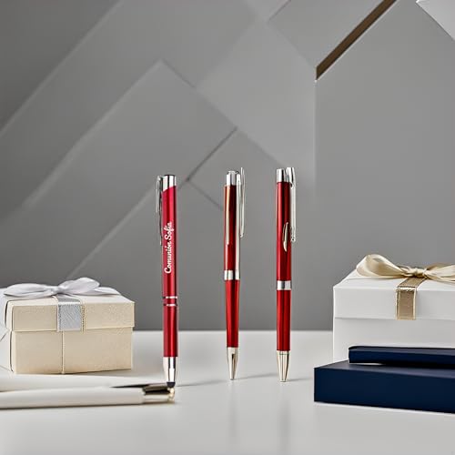 Packs 30 bolígrafos PERSONALIZADOS con texto o nombre | Color rojo y puntero para dispositivos móviles | Grabado a láser | Lote bolígrafos publicitarios y merchandising, eventos: comuniones, bodas. - imagen 5