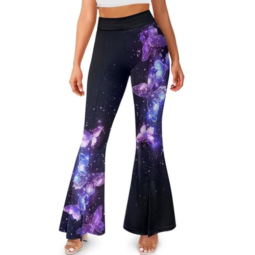 Women's Flare Yoga Pants High Waist Leggings Tummy Control Joggers Sweatpants Workout Gym2