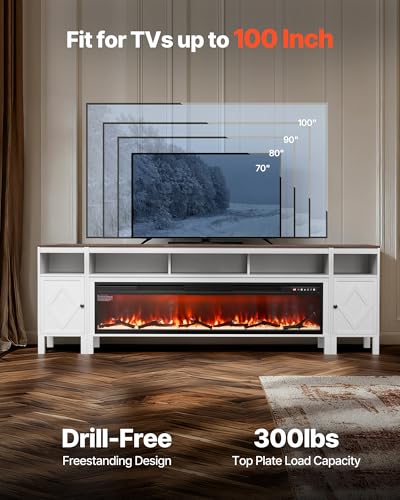 VEVOR Fireplace TV Stand Storage Drawers