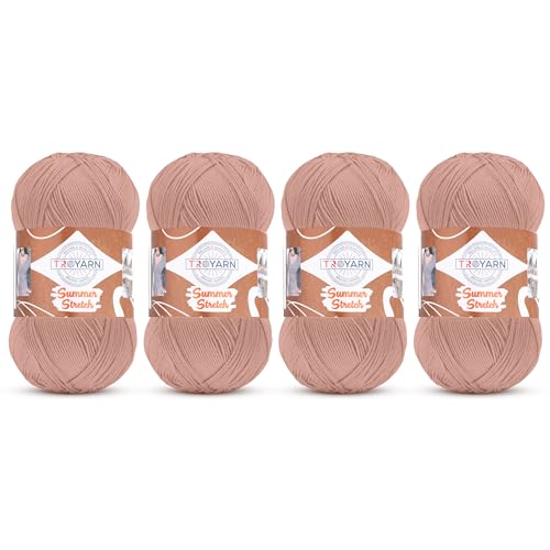 Troyarn Summer Stretch Acrylic Yarn for Crocheting - 4 Skeins