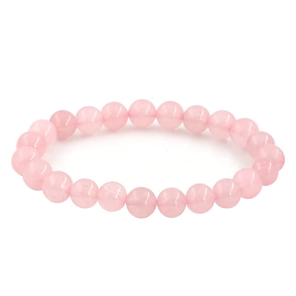 Clearain Natural Gemstones Bracelet 8mm Chakra Round Beads Energy Power Crystal Reiki Healing Elastic Stretch 7 Inch for Women Men Unisex