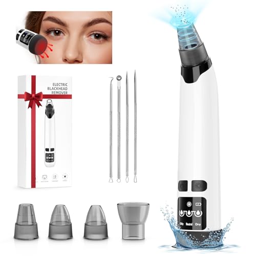 NIWOHOM Succionador de Puntos Negros con 3 Modos de Succión&4 Puntas Intercambiables&Función de Compresa Caliente para el Cuidado de la Piel Seca,Grasa,Mixta y Limpieza Profunda Quitar Puntos Negros