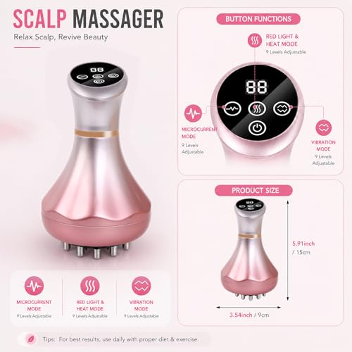 Image of 4-in-1 Lymphatic Drainage Massager - Anti-Cellulite Message Tool with Heating /Vibration /Light Therapy, Full Body Pain Relief & Skin Tightening,Cordless Handheld for Sciatica