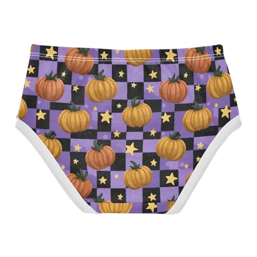 Girls Underwear Soft Cotton Halloween Pumpkin Check Kids Panties in Sizes 2/3t, 4t, 5t, 6 and 82