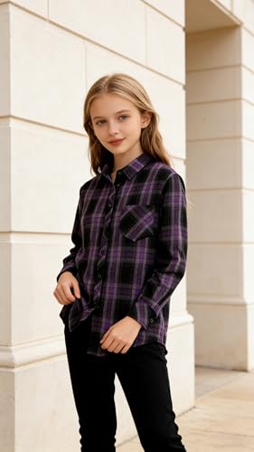 Image of SANGTREE Long Sleeved Flannel Shirt Button Down Plaid Shirts