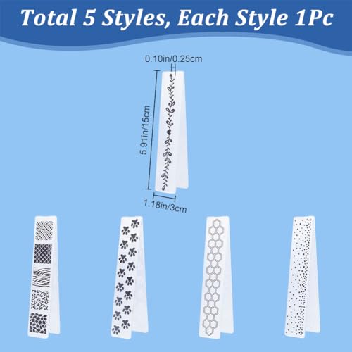CRASPIRE 5 Style Paw Print Leaf Honeycomb Embossing Folder Flowers Scale Spot Plastic Background Vintage Template Stencils for Card Making Tool DIY Handmade Scrapbooking Paper Craft Album Stamps - Image 2