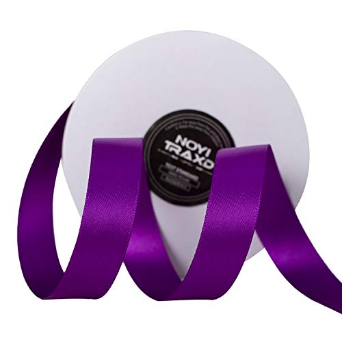 NOYI TRAXD 20 Yards Purple 5 8 inch Wide Double Faced Polyester Satin Ribbon for Craft,Wedding,Gift Wrapping,Bow Making & Other Projects