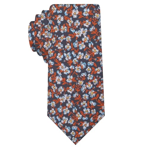 Image of Mantieqingway Floral Ties for Men Skinny Cotton Tie Flower Necktie
