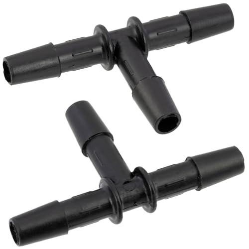 AERZETIX - C70148 - Juego de 2 manguitos de conexión, tubo de refrigerante universal en forma 'T' de 3 vías - longitud 51mm - diámetro exterior 6mm - diámetro interior 4mm - en plástico