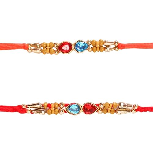 SLNDOKTG Rakhi for Brother Rakhee Set Rakhi para Bhaiya, Rakhi para hermano con diseño múltiple Rakhee para Bhai Bhaiya Indian Rakhi Raksha Bandhan Festival tradicional Rakhi para hermanos, juego de 2